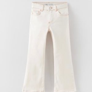 COPY - Zara girls size 10 white flare denim Jeans, slit bottom.